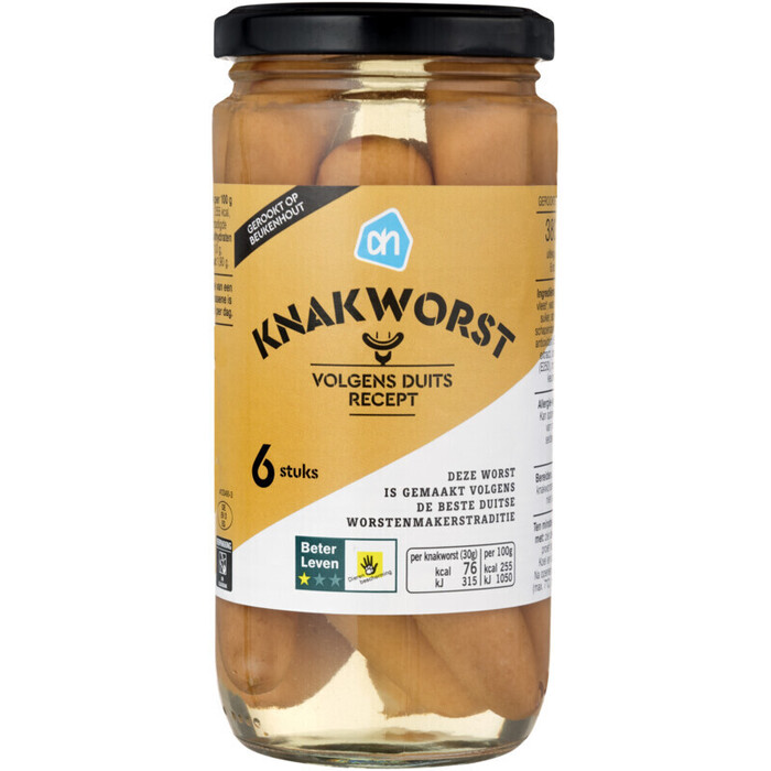 AH Excellent Duitse knakworst (6 × 30g)