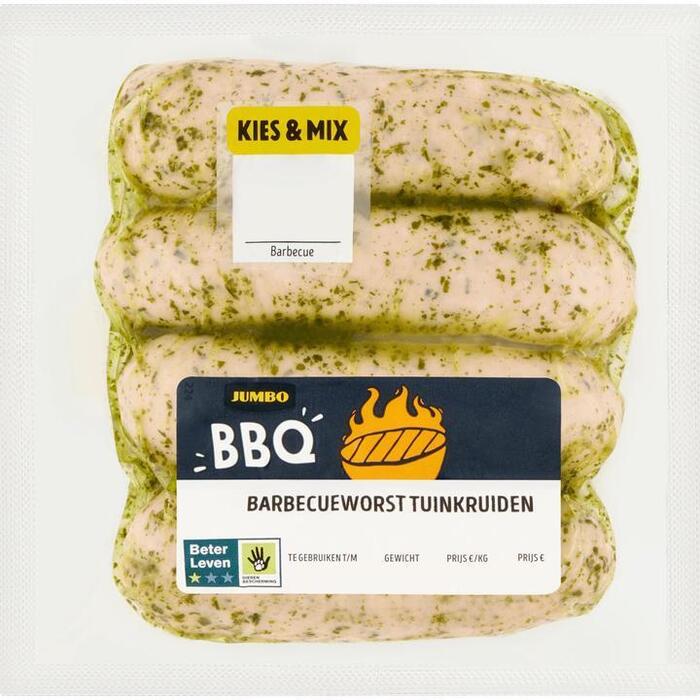 Jumbo BBQ Worst Tuinkruiden 320g (4 × 80g)