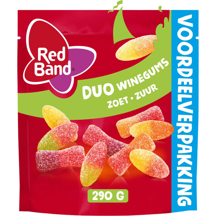 Red Band Duo Winegums Zoet Zuur Voordeelverpakking 290 g (290g)