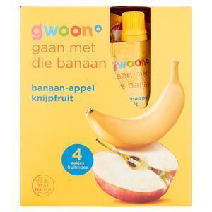 g'woon knijpfruit appel banaan 4x90 gram (360g)