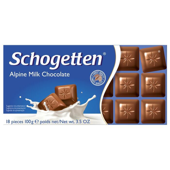 Schogetten Alpine Milk Chocolate 100 g (doos, 100g)