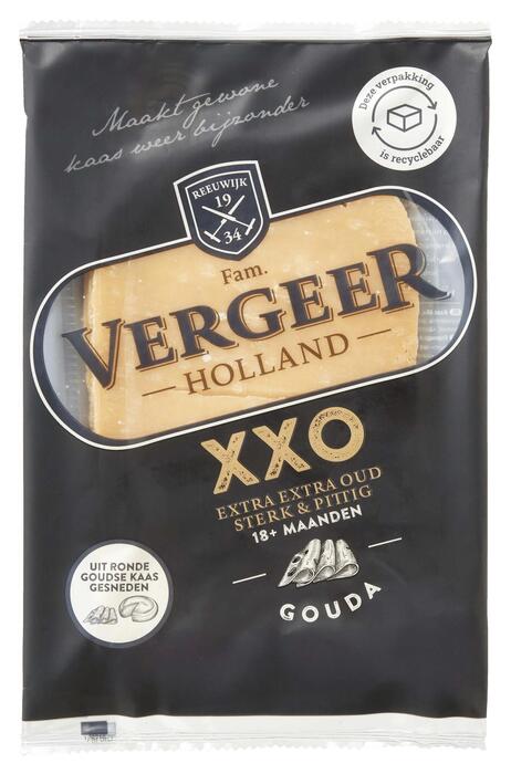 Vergeer Holland Kaas 48+ Plakken Gouda Klappack 175g (Zakje, 150g)