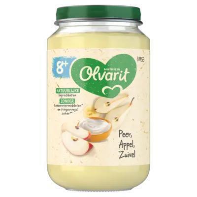 Olvarit Peer, appel en yoghurt 8+ maanden (Pot, 200g)