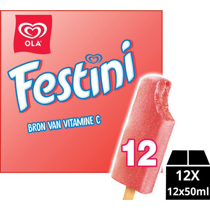 Festine Fruitijsjes Aardbei (Stuk, 0.6L)