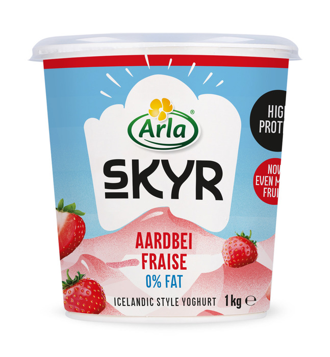 Arla Skyr Yoghurt Aardbei 0% vet 1 kg (1kg)