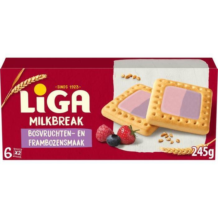 Liga Milkbreak bosvruchten framboos (245g)