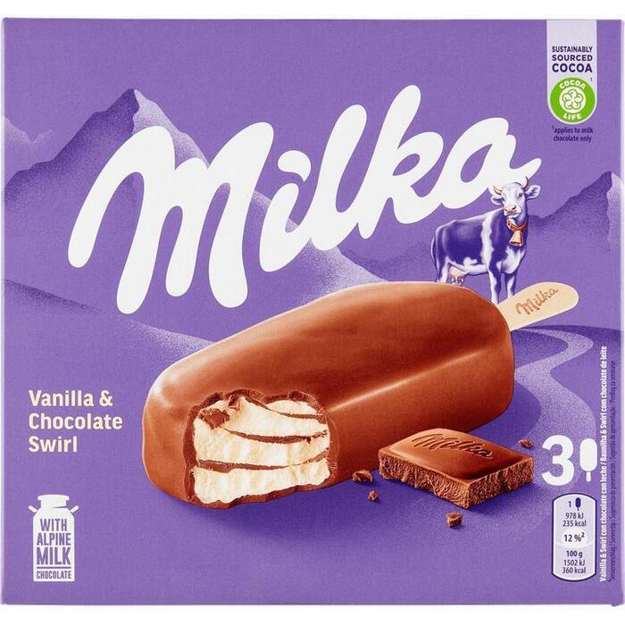 Milka Vanilla & Chocolate Swirl 3 Stuks 195g (195g)