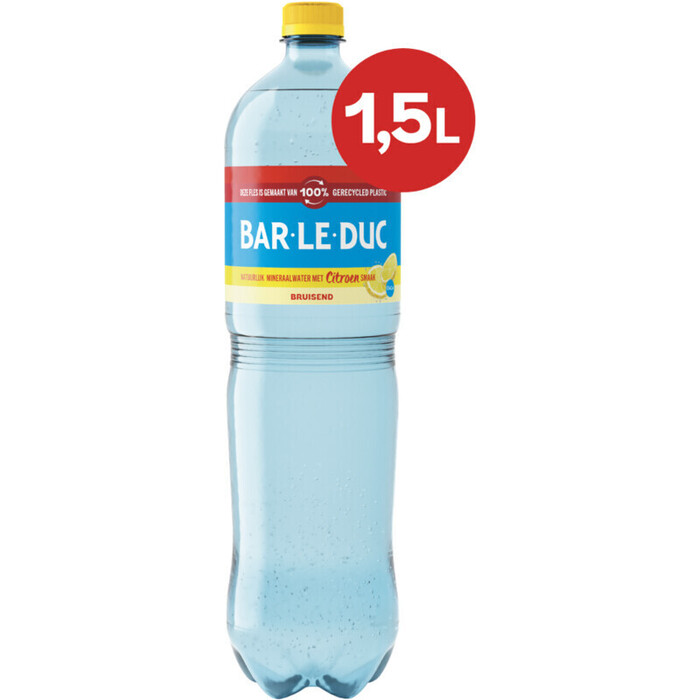 Bar-le-Duc Natuurlijk Mineraalwater Bruisend met Citroen Smaak 1, 5L (Fles, 1.5L)