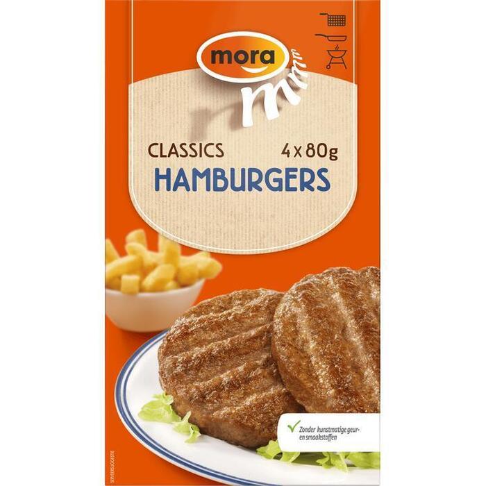Mora Classics Hamburgers (Doos, 4 × 80g)