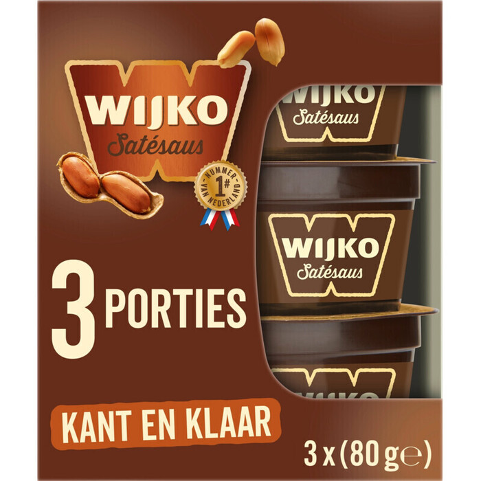Wijko Satésaus kant en klaar 3 x 80 g (3 × 80g)