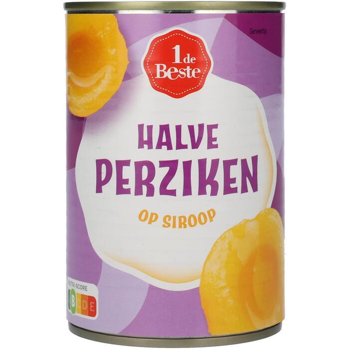 1 de Beste Halve perziken op siroop (410g)