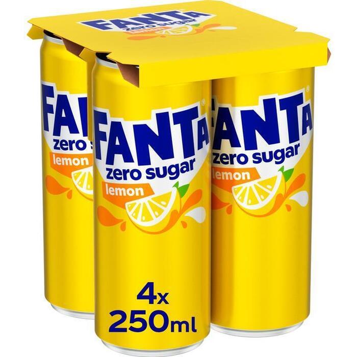 Fanta Lemon No Sugar 4 x 250 ml (Set, 4 × 250ml)