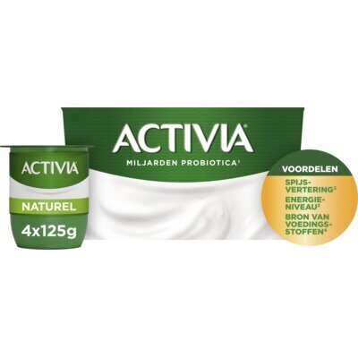 Activia yoghurt naturel 4 x 125 gram (Set, 4 × 125g)