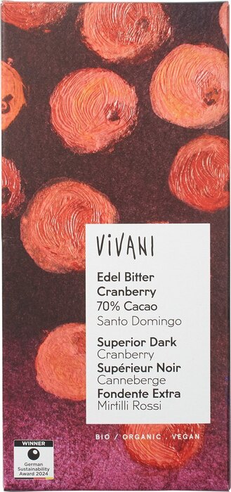 Superieur pure chocolade 70% cranberry (80g)