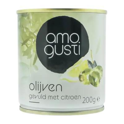 Amogusti Olijven gevuld met citroen (200g)