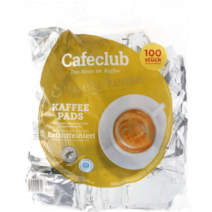 Cafeclub Supercreme Megabeutel entcoffeiniert koffiepads 100 st (700g)