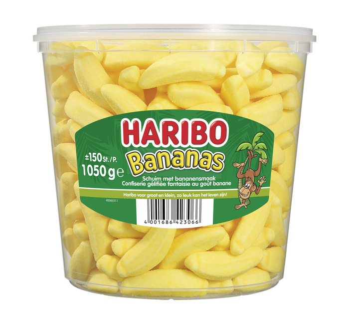 Haribo Bananas Schuim 150 Stuks 1050g (150 × 7g)