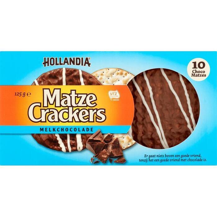 Hollandia MatzeCrackers Melkchocolade 125 g Doos (Pak, 125g)