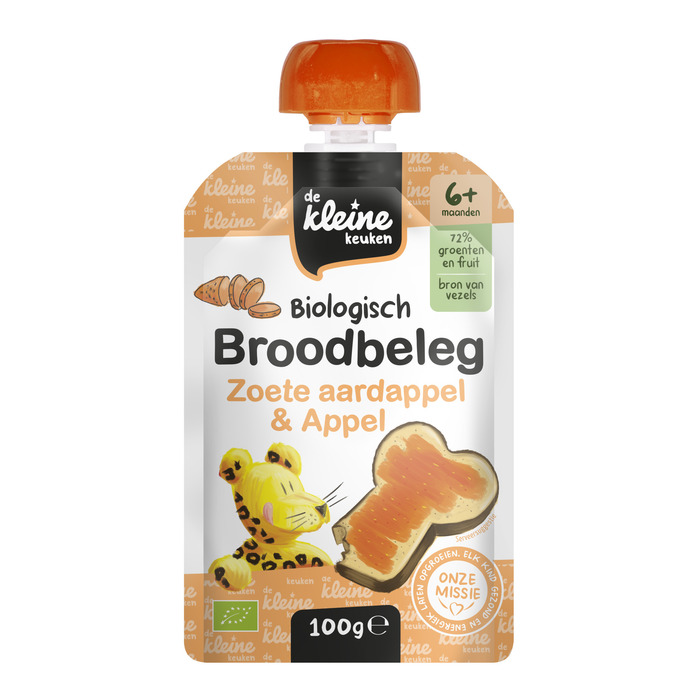 De Kleine Keuken Biologisch Broodbeleg Zoete Aardappel & Appel 6+ Maanden 100 g (100g)