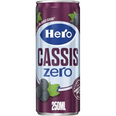 Hero Cassis Zero blikje 250 ml (250ml)