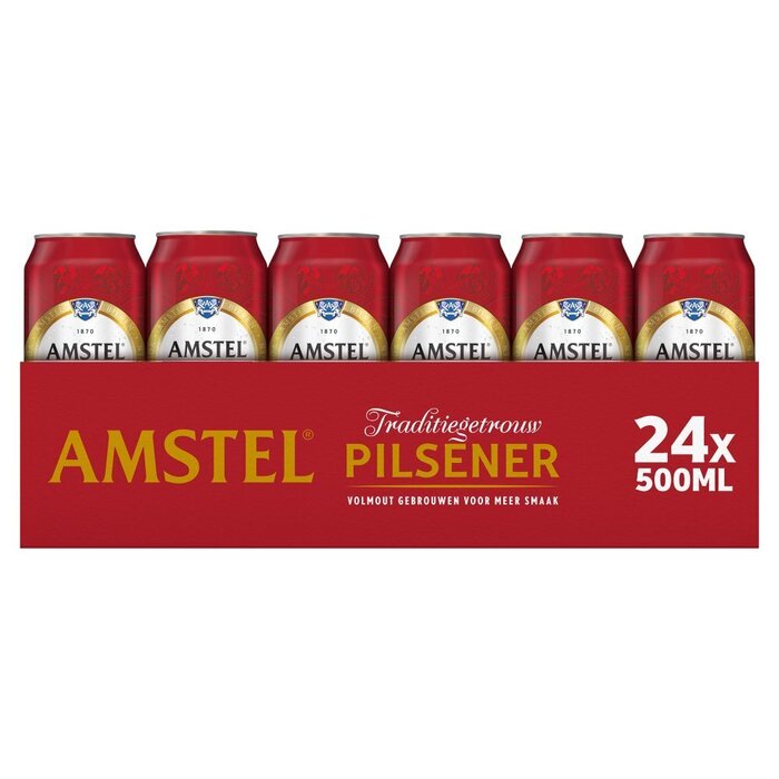 Amstel Pilsener Bier Blik 24 x 50 cl Tray (0.5L)