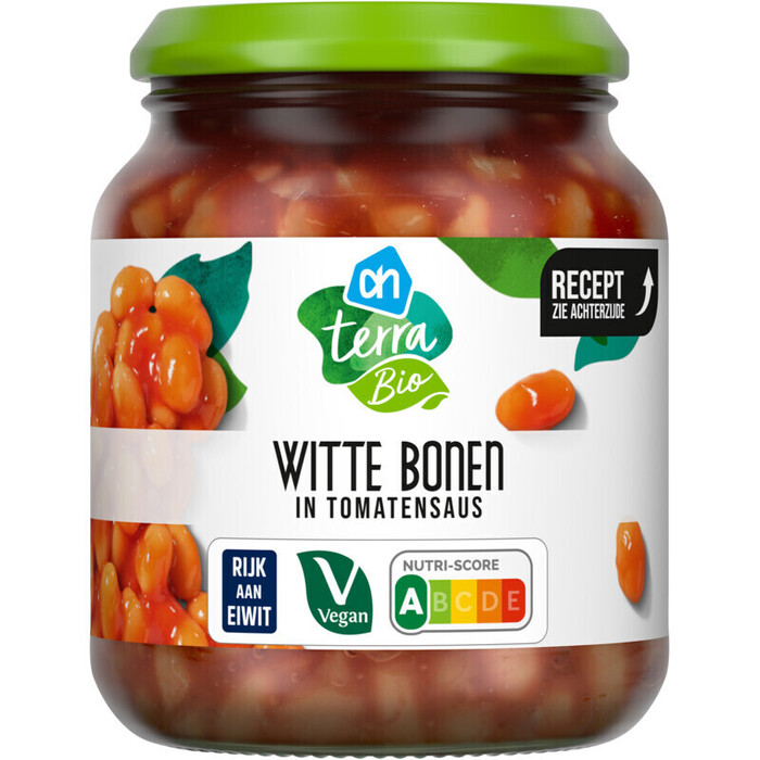 AH Terra Biologisch witte bonen in tomatensaus (360g)