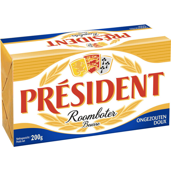 Président Roomboter ongezouten (200g)