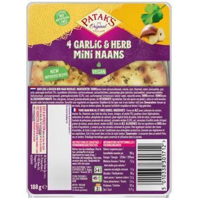 Patak's Mini naan garlic & coriander (Zakje, 188g)