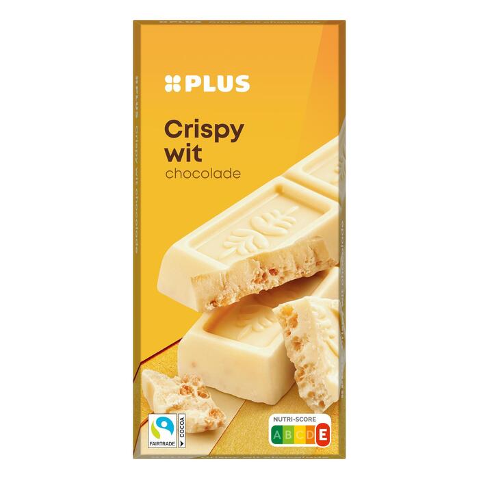 PLUS Chocoladereep wit ricecrisp Fairtrade (Doos, 200g)