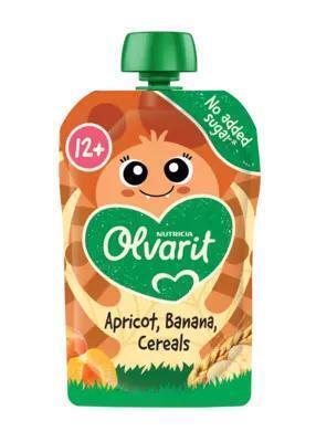 Olvarit 12+ Maanden Knijpfruit Abrikoos Banaan Granen 100g (100g)