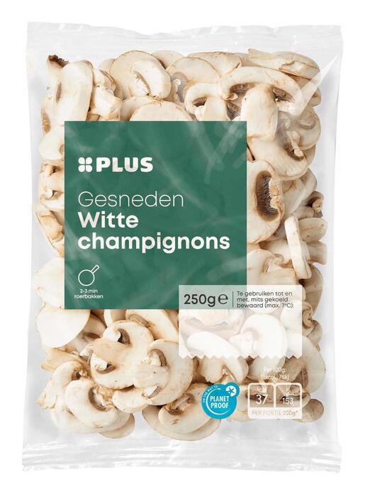 Witte champignons gesneden (Zak, 250g)