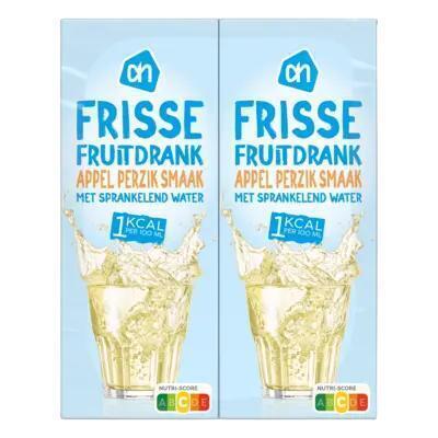 AH Frisse fruitdrank appel-perzik 1kcal (10 × 200ml)