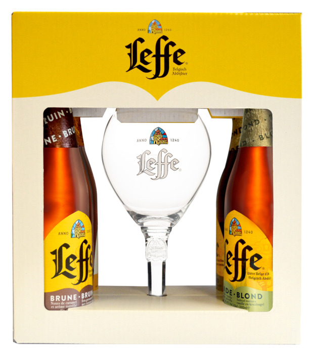 Leffe Giftset Flessen 4 x 330 ml + 1 Glas (4 × 82.5ml)