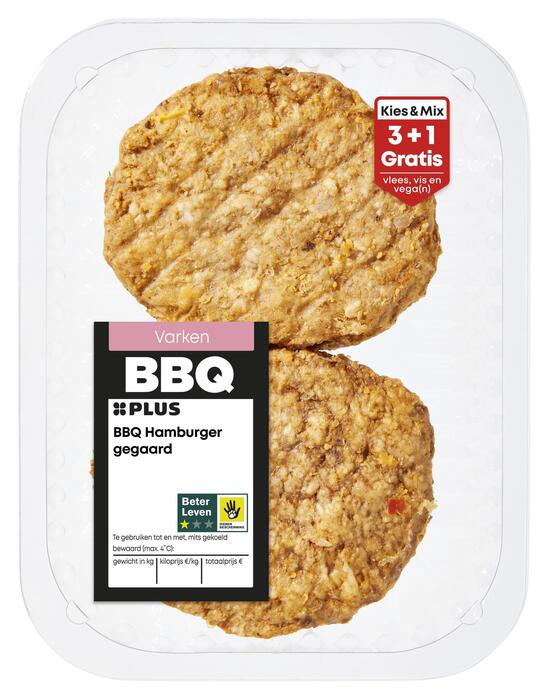 BBQ Hamburger gegaard 4 stuks (4 × 80g)