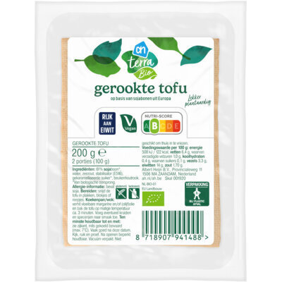 AH Terra Plantaardige biologische gerookte tofu (200g)