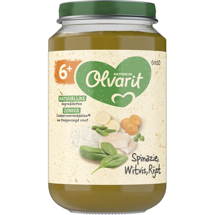 Spinazie witvis rijst 6 mnd (Pot, 200g)