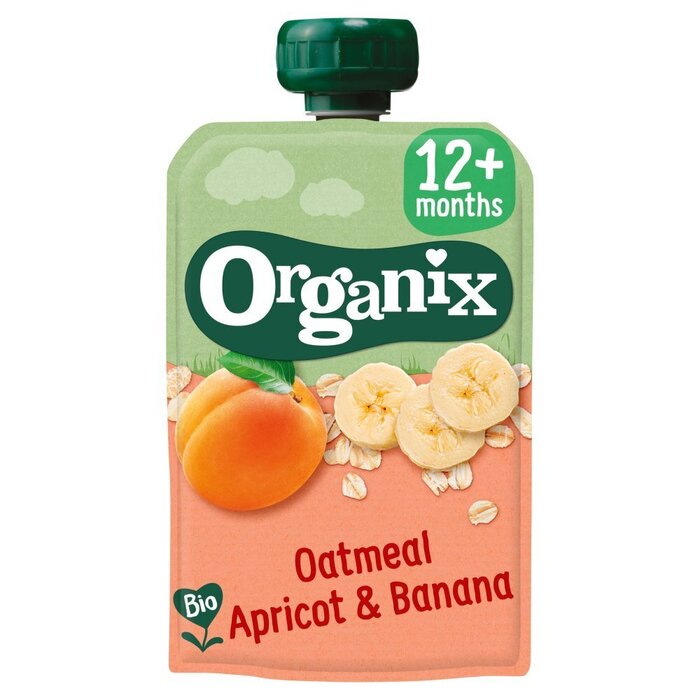 Organix Just oatmeal abrikoos en banaan (Zak, 100g)