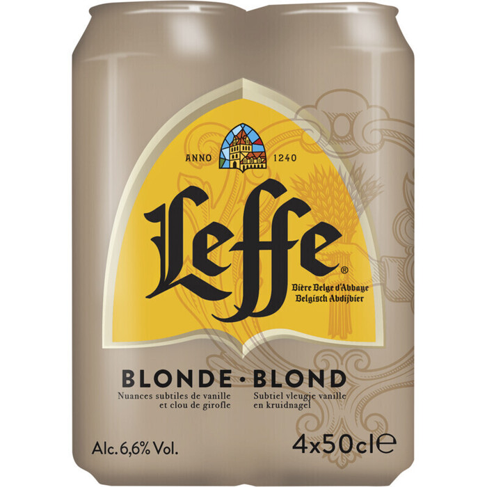 Leffe Blond abdijbier 4-pack (4 × 0.5L)