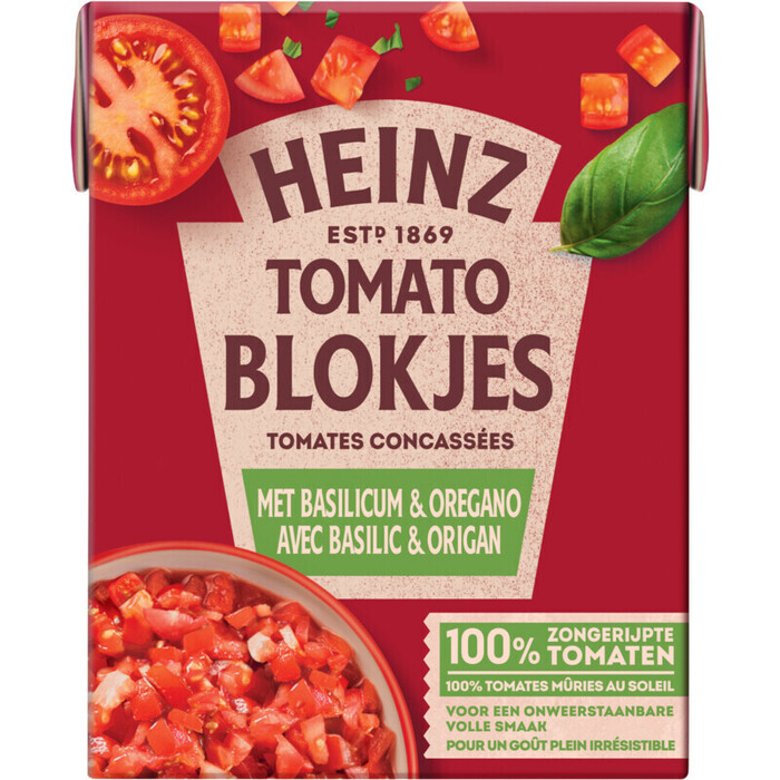 Tomatenblokjes Basilicum (Pak, 390g)