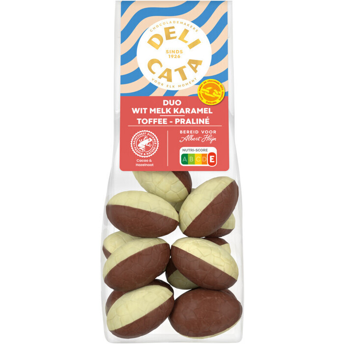 Delicata Paaseitjes duo wit melk karamel toffee (150g)