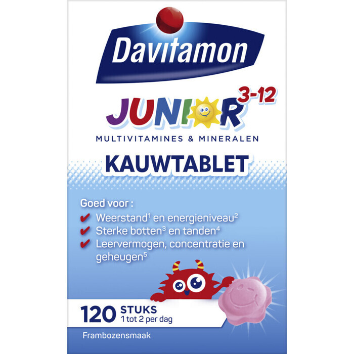 Junior kauwvitaminen framboos (105g)