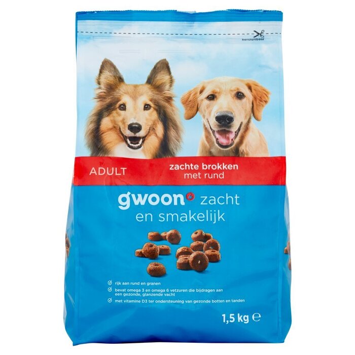 g'woon Zachte brokken adult (1.5kg)