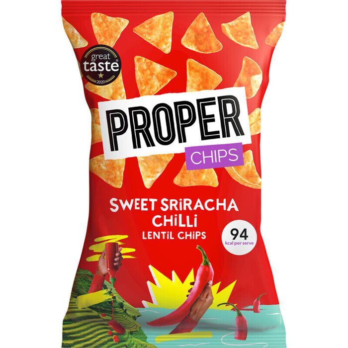 PROPER Sweet sriracha chilli lentil chips (85g)