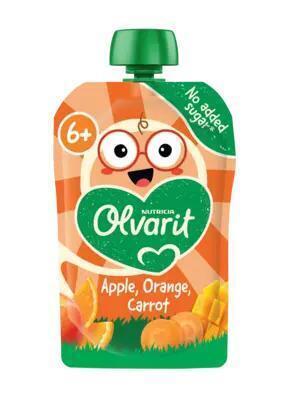 Olvarit 6+ Maanden Knijpfruit Appel Sinaasappel Wortel 100g (100g)