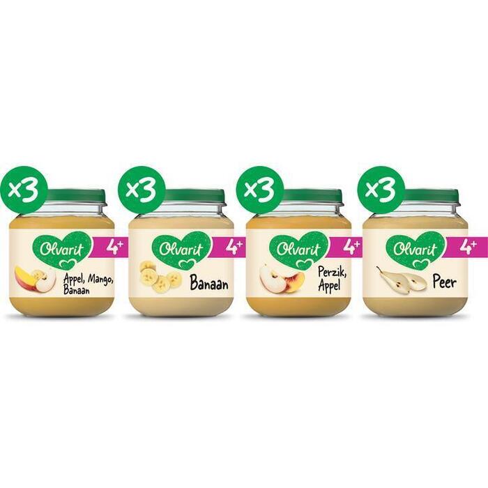 Olvarit Variatiemenu Fruit 4 mnd 4+ Maanden 125 g (125g)
