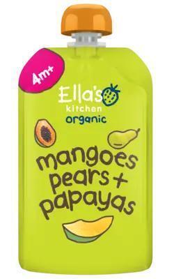 Ella's Kitchen Organic Mangoes Pears + Papayas 4+ Maanden 120 g (Zak, 120g)