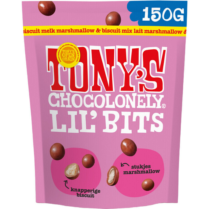 Tony's Chocolonely Lil'bits melk marshmallow biscuit (150g)