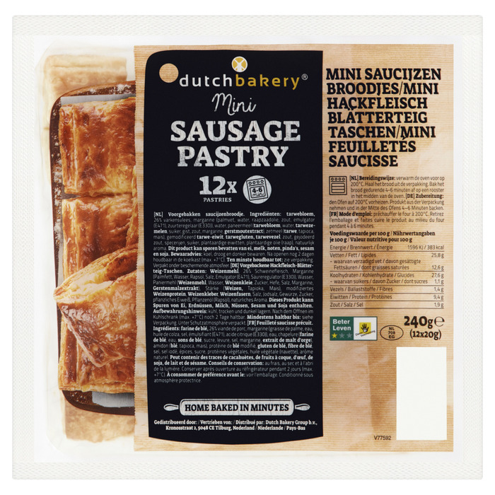 Dutch Bakery Mini Saucijzenbroodjes 12 x 20 g (12 × 20g)