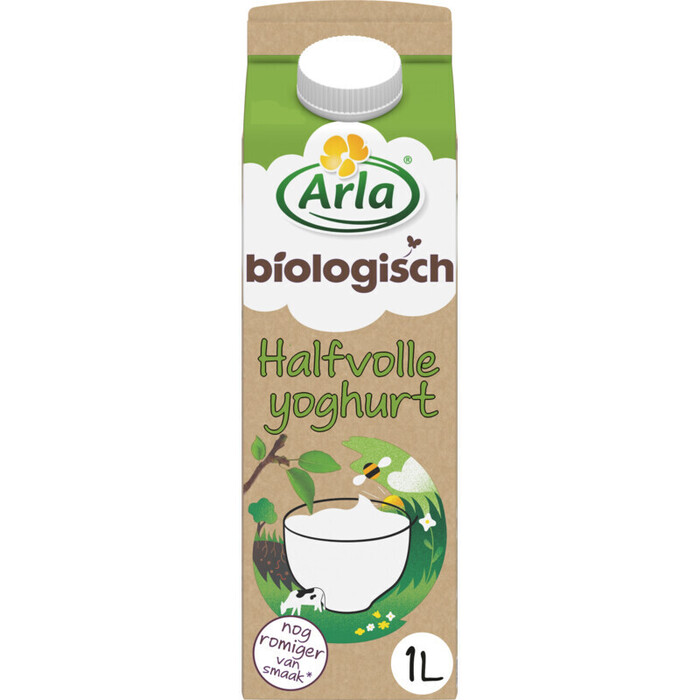 Biologische milde yoghurt halfvol (Pak, 1L)