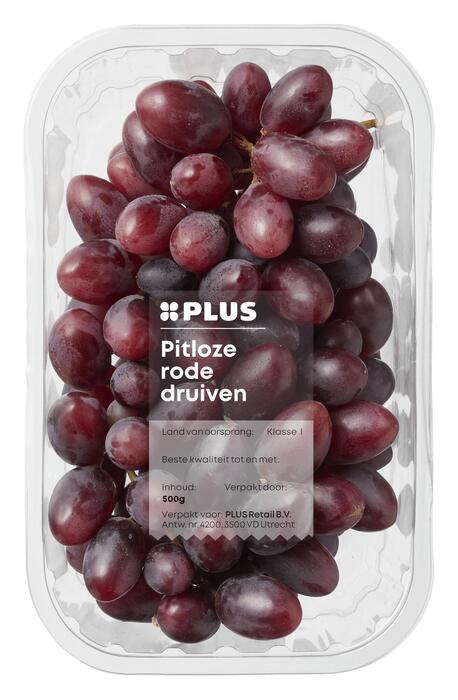 Druiven rood-blauw pitloos (Stuk, 500g)